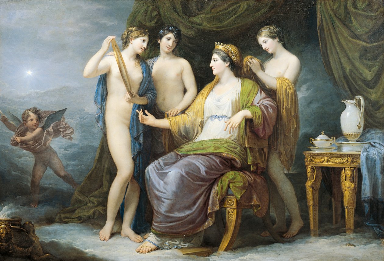 Kąpiąca się Junona lub Junona ubrana przez Gracje, autor Andrea Appiani (1754-1817), olej na płótnie autorstwa Andrea the Elder Appiani