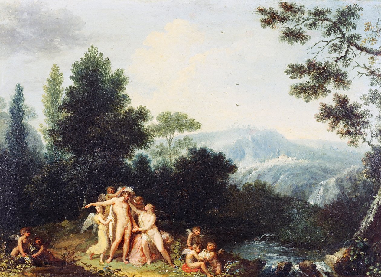 Mars i Wenus, ok. 1801, Andrea Appiani (1754-1817), olej na desce, 24,5x34,5 cm autorstwa Andrea the Elder Appiani