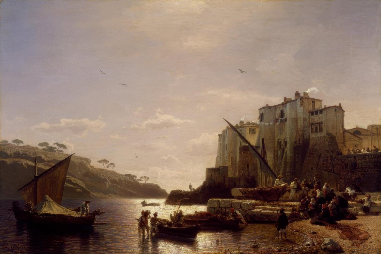 A.Achenbach, Neapolitańscy rybacy w pobliżu Neapolu autorstwa Andreas Achenbach