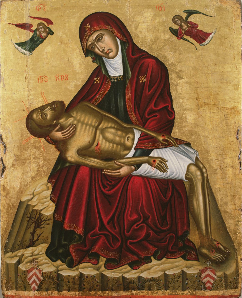 Pieta (tempera na panelu) autorstwa Andreas Pavias