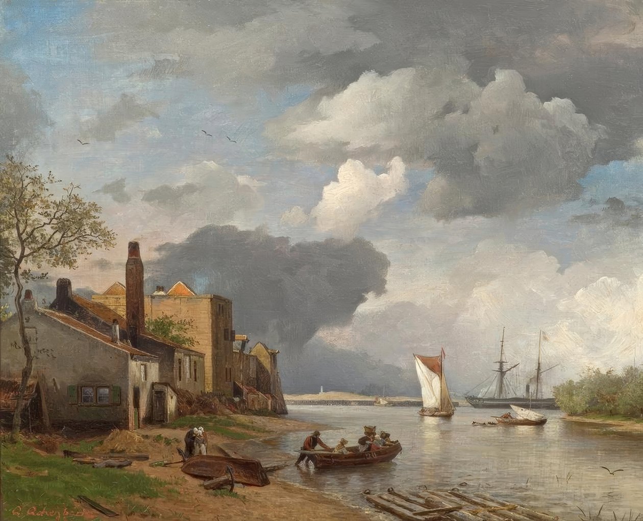 A. Achenbach, przejaśnienie pogody autorstwa Andreas Achenbach