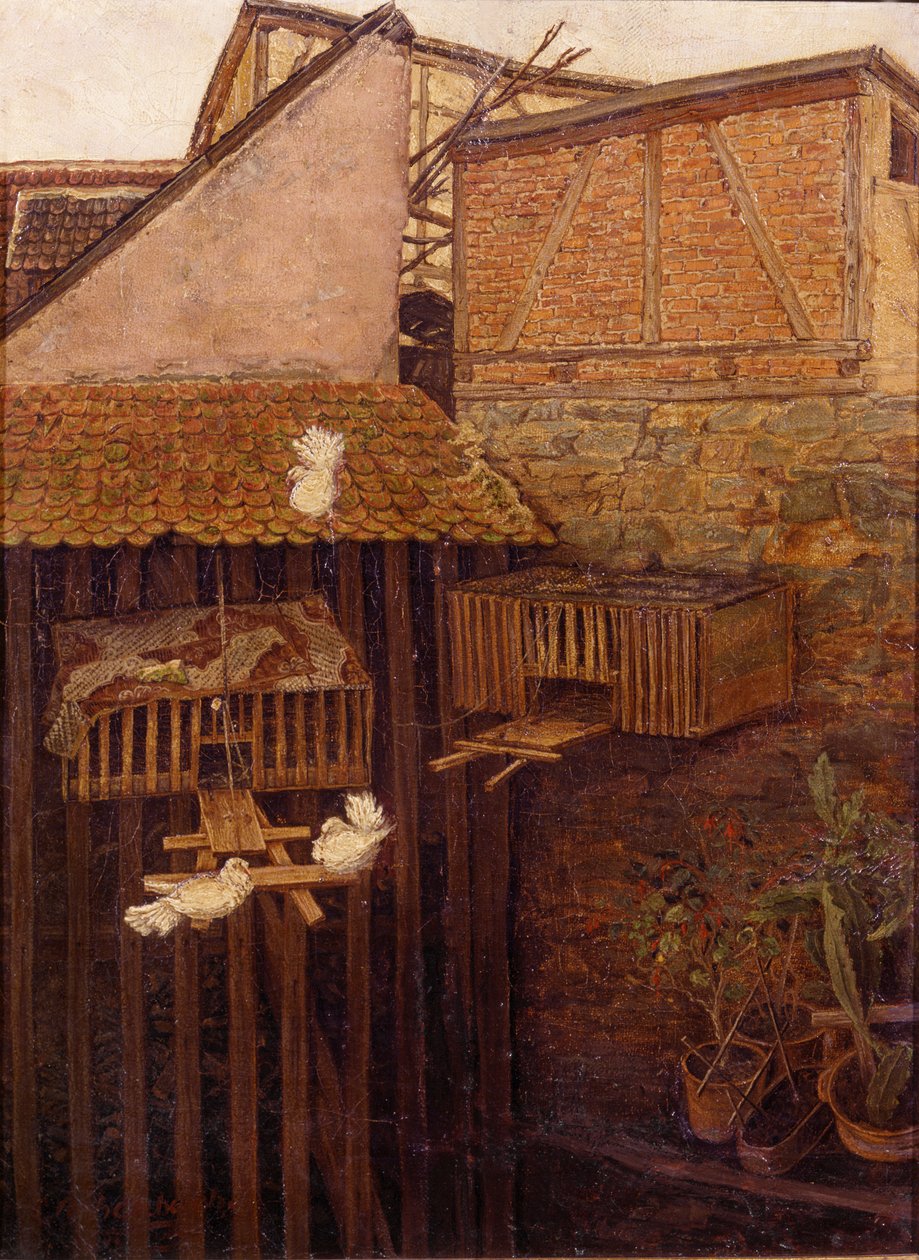 Kąt na dziedzińcu autorstwa Andreas Achenbach