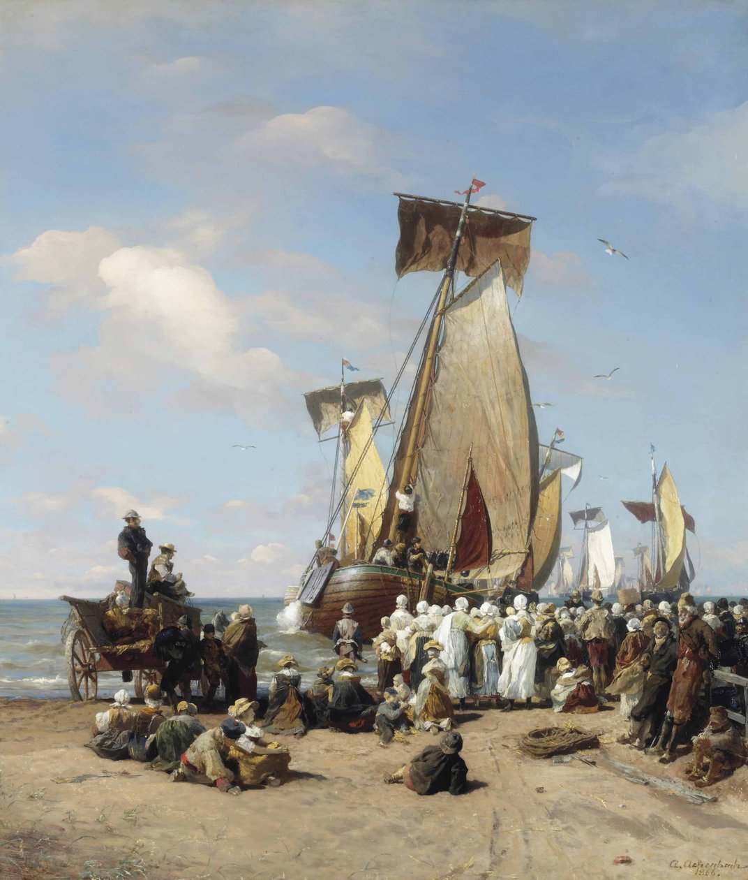 niemiecki: Ausfahrt der Heringsflotte Pożegnanie floty autorstwa Andreas Achenbach