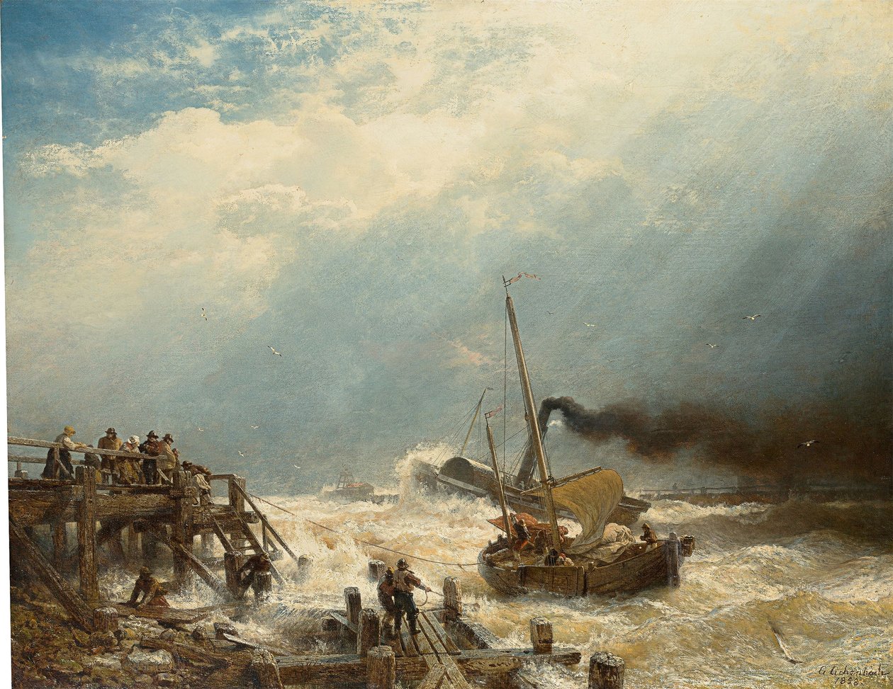 Port w Ostendzie. 1858 Port Ostenda autorstwa Andreas Achenbach