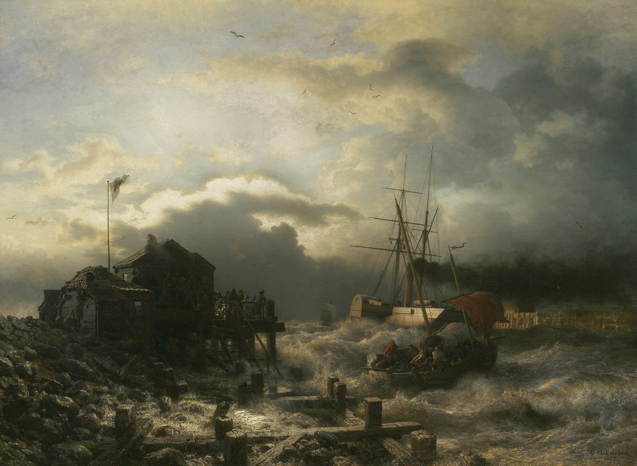 Off Ostenda, 1859 autorstwa Andreas Achenbach