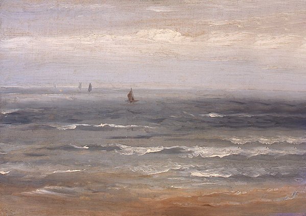 Morze Północne (olej na płótnie ułożonym na kartonie) autorstwa Andreas Achenbach