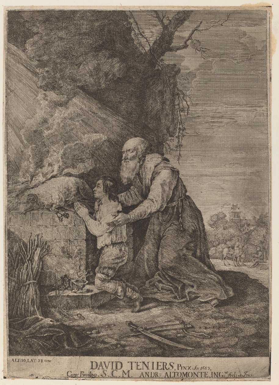 Ofiara Izaaka autorstwa Andreas Altomonte, after David Teniers the Younger