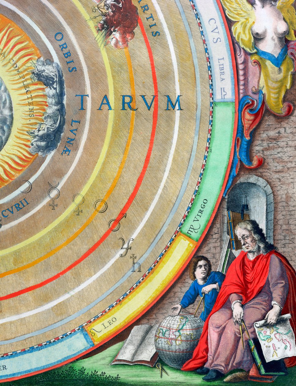 Astronom, szczegół z mapy planet, 1660-1661 autorstwa Andreas Cellarius