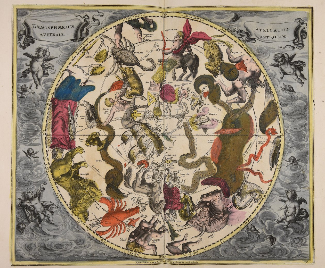 Haemisphaerium stellatum australe antiquum autorstwa Andreas Cellarius