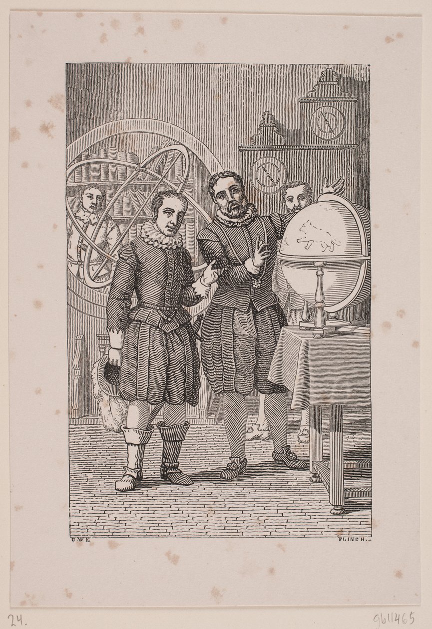 Christian IV odwiedza Tycho Brahe autorstwa Andreas Flinch