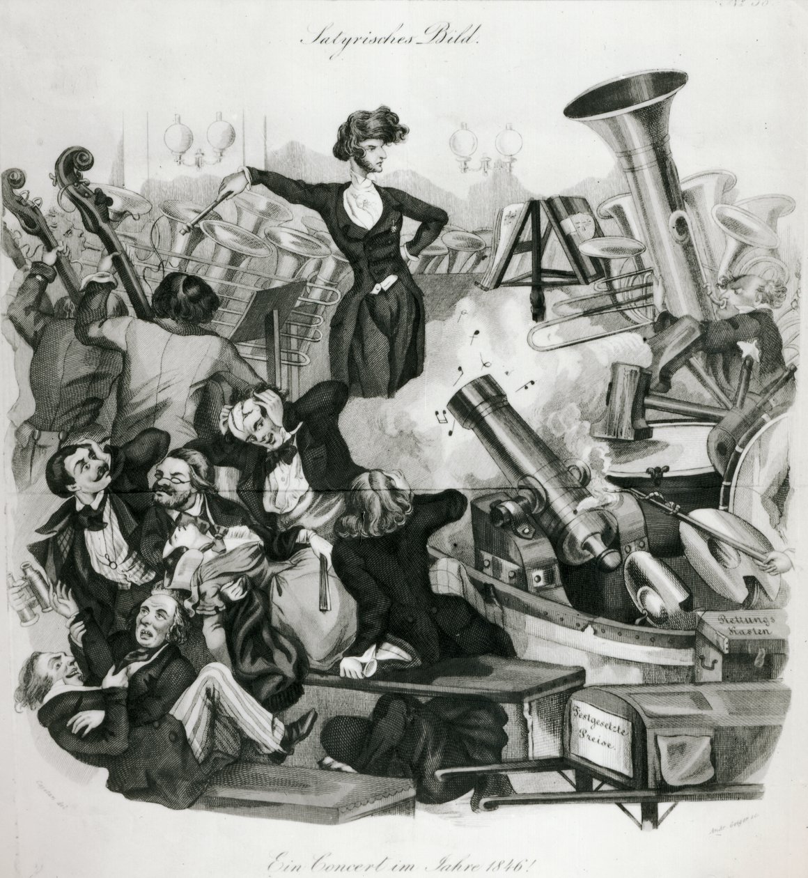 Koncert Hectora Berlioza (1803-69) w 1846 r. (rycina) autorstwa Andreas Geiger