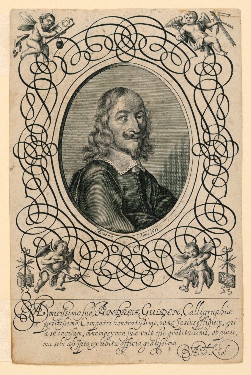 Portret kaligrafa Andreasa Gulden autorstwa Andreas Kohl