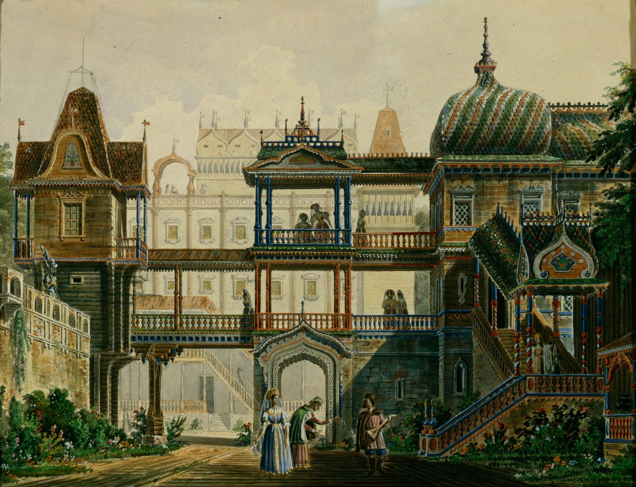 Scenografia do opery Askolds Grave A. Verstovskiego, 1841 autorstwa Andreas Leonhard Roller