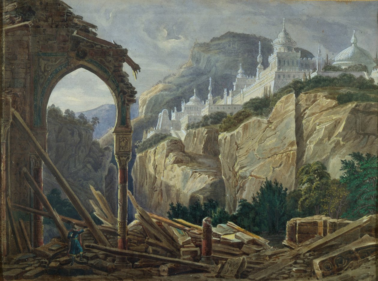 Scenografia do opery Rusłan i Ludmiła M. Glinki, 1842 autorstwa Andreas Leonhard Roller