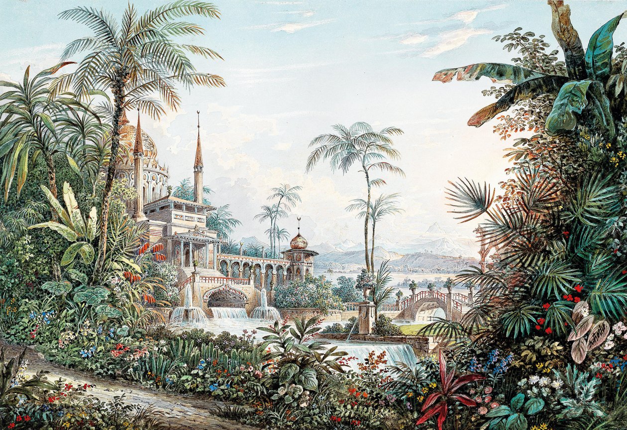 Scenografia do opery Uprowadzenie z seraju Wolfganga Amadeusza Mozarta, 1842. autorstwa Andreas Leonhard Roller