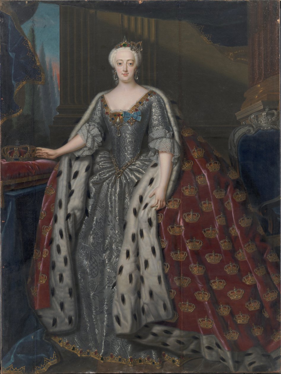 Sophie Magdalene Brandenburg-Kulmbach 1700-1770, królowa Danii i Norwegii, 1739. autorstwa Andreas Møller