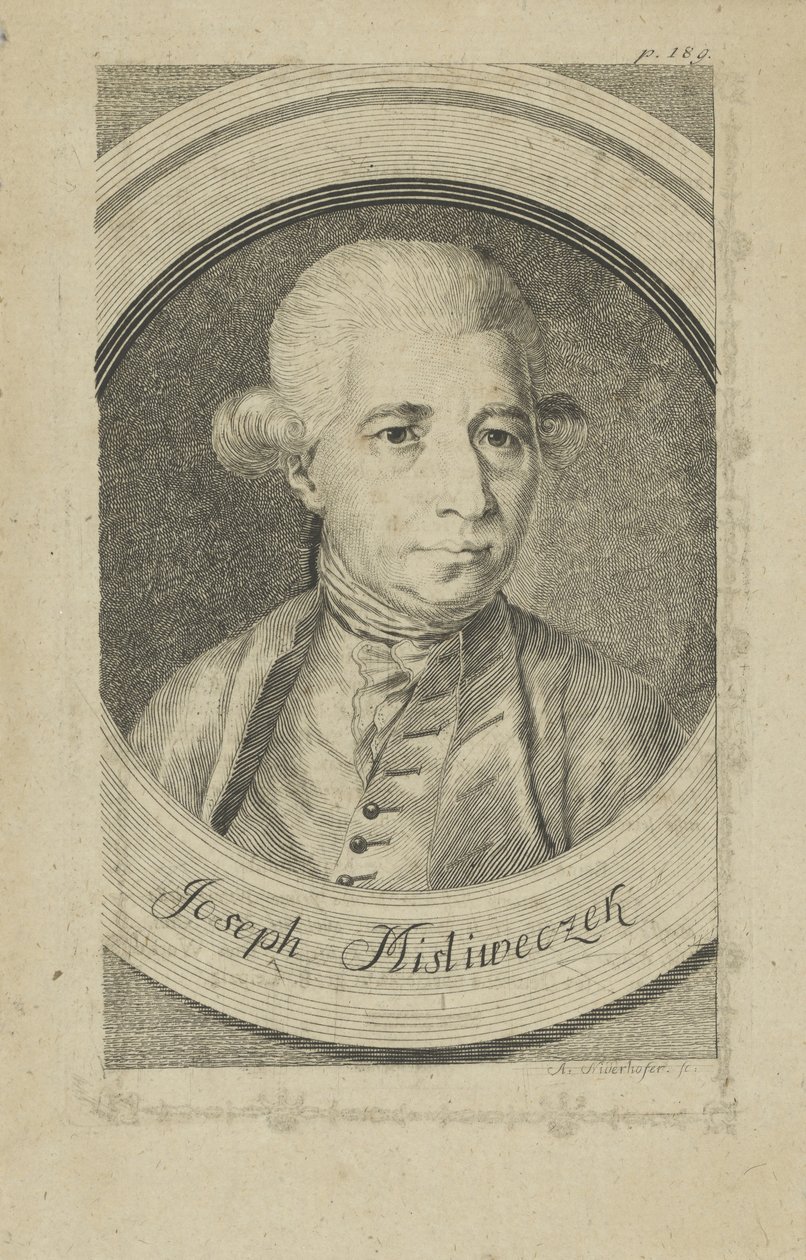 Portret kompozytora Josefa Myslivecka 1737-1781 , c. 1780. autorstwa Andreas Niederhofer