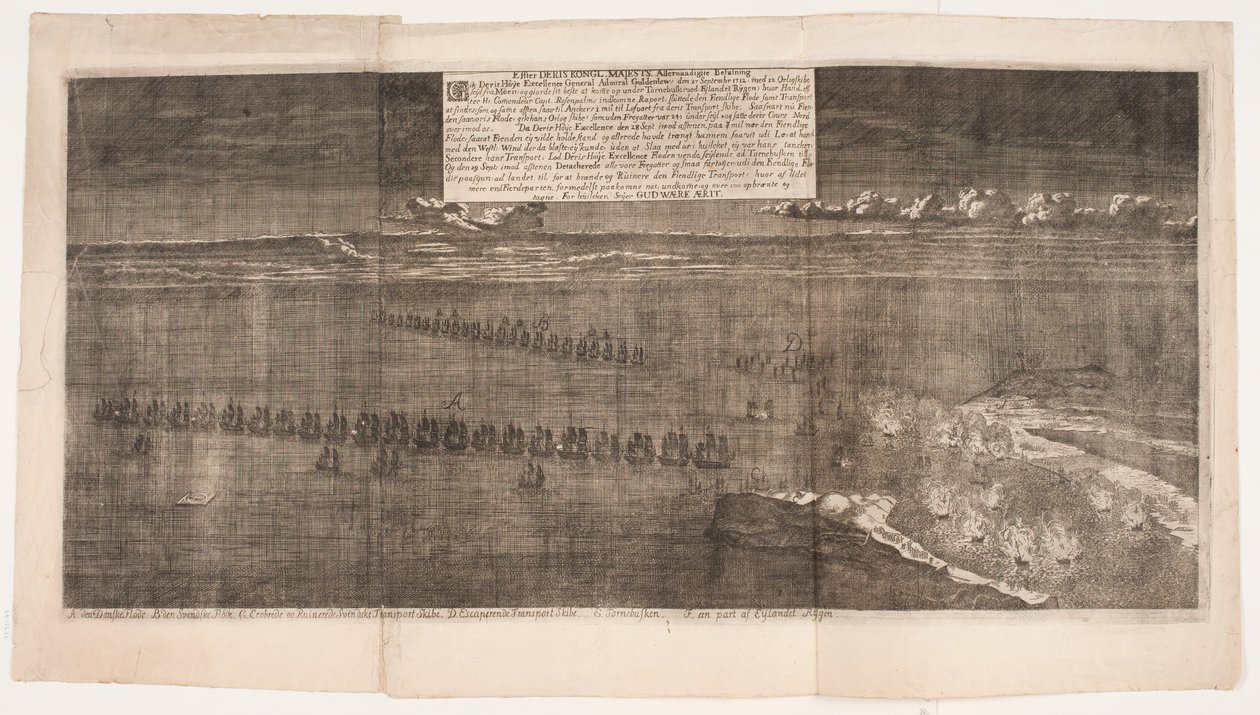 Bitwa morska o Rugię. wrzesień 1712 autorstwa Andreas Reinhardt