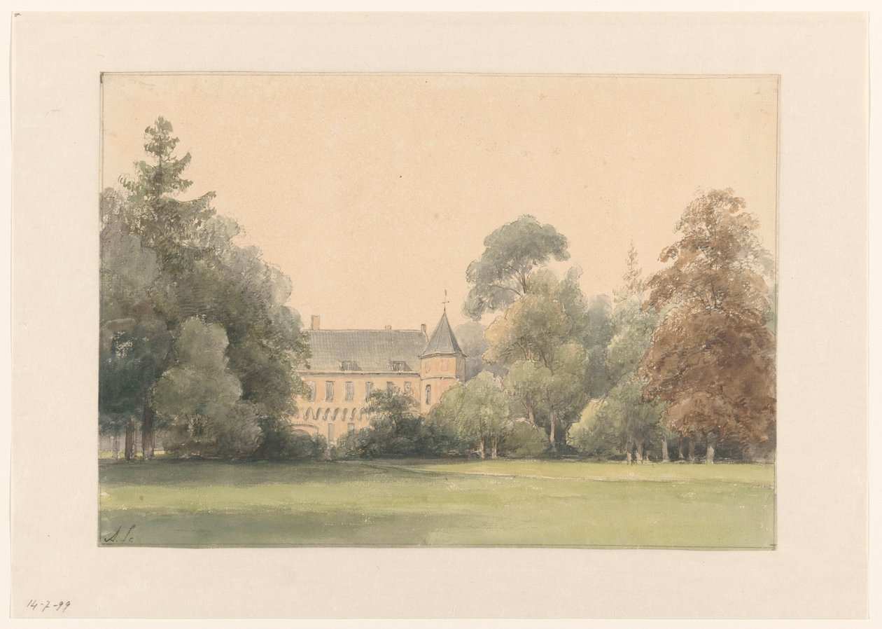 Widok na Oude Loo autorstwa Andreas Schelfhout