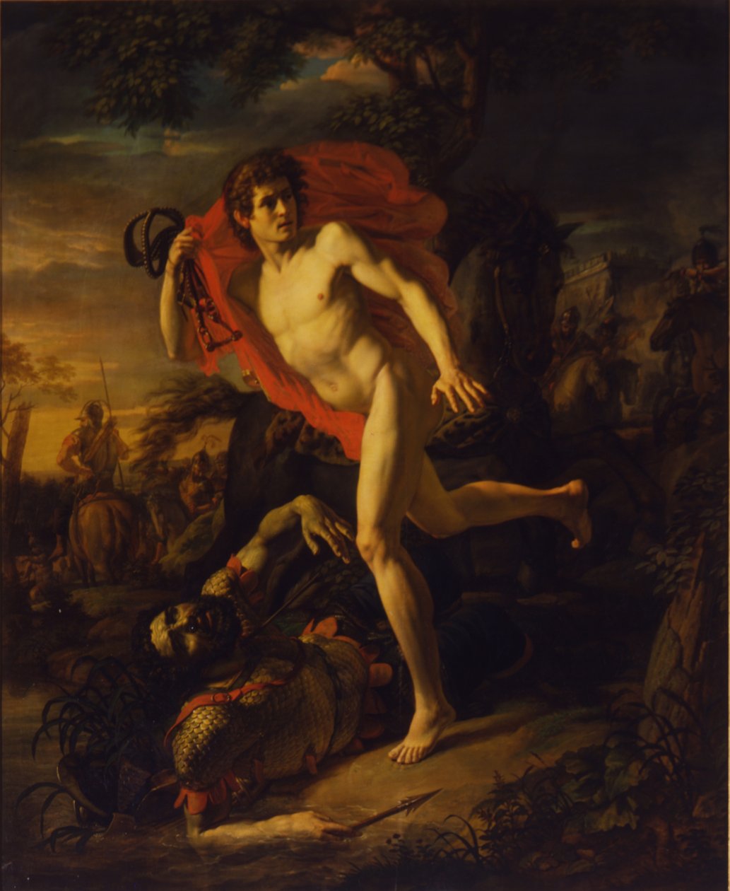 Bohaterski czyn młodzieńca w Kijowie w roku 968, 1810 autorstwa Andrei Ivanovich Ivanov