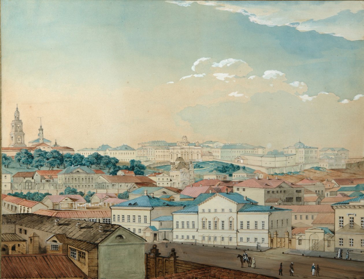 Widok Uniwersytetu Kazańskiego z Bolaq, 1842 autorstwa Andrei Nikolayevich Rakovich