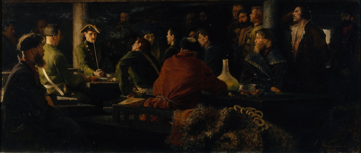 Zabawkowa armia Piotra I, 1892 r. autorstwa Andrei Petrovich Ryabushkin