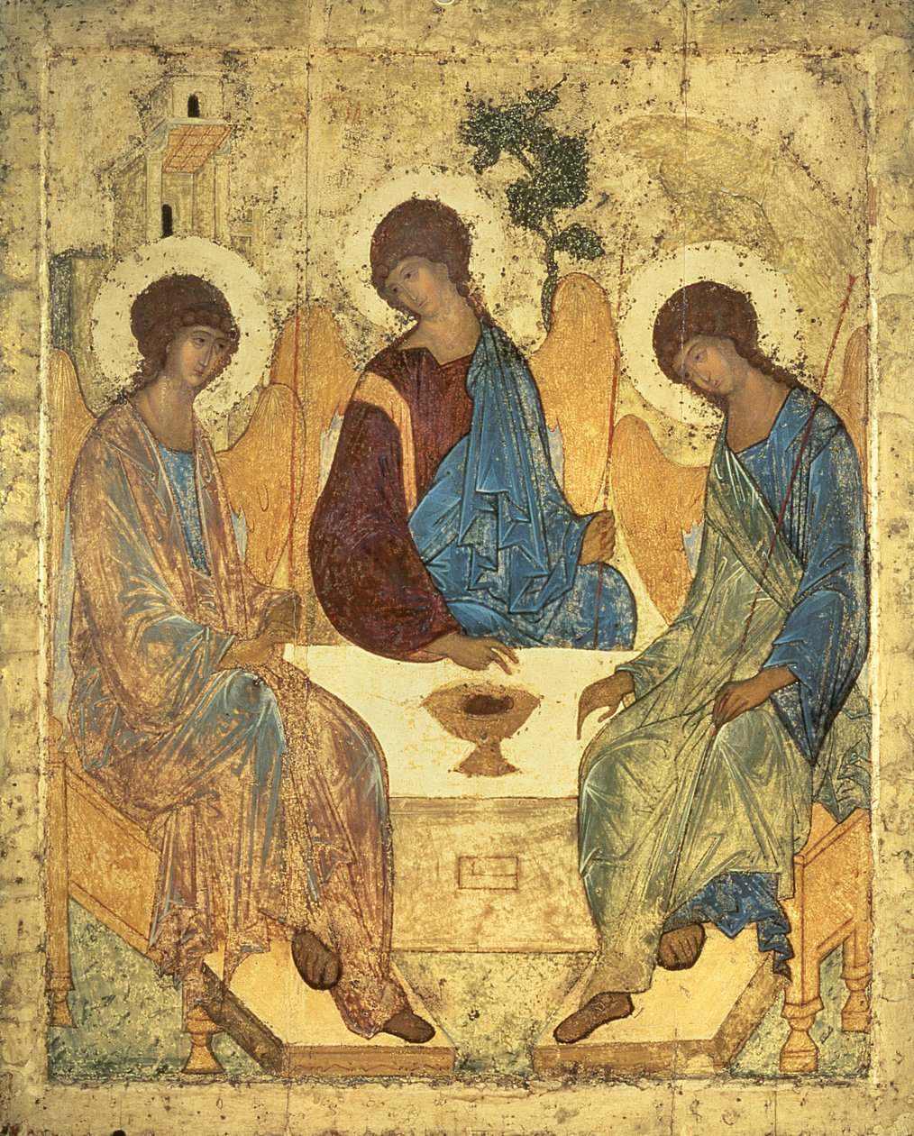 Trójca Święta, 1420 (tempera na płycie) (kopia patrz 40956) autorstwa Andrei Rublev