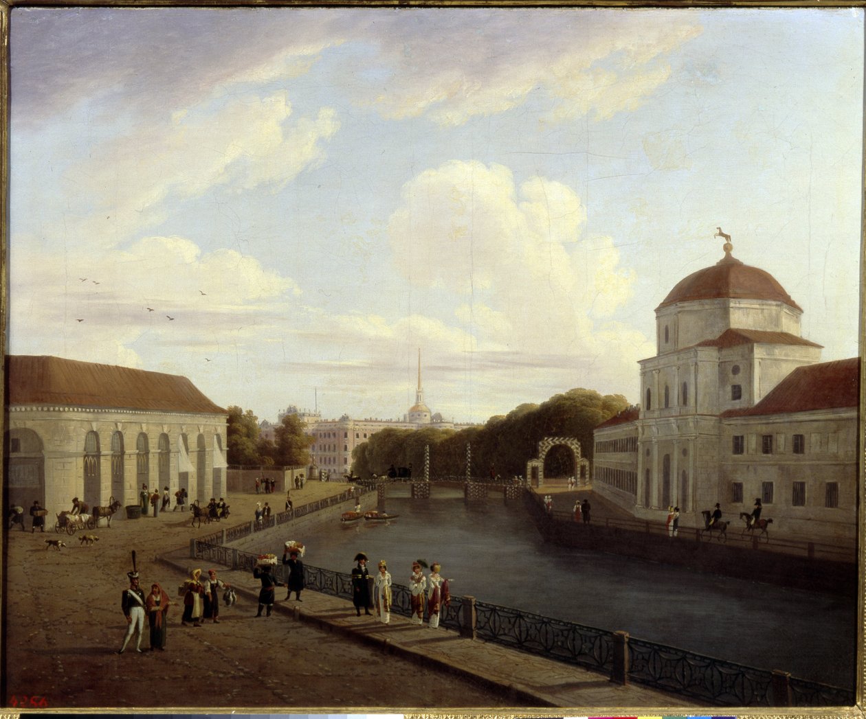 Pałac Michela w Sankt Petersburgu. (Pałac Michała W Petersburgu). Obraz Andrieja Jefimowicza Martynowa (1768-1826), olej na płótnie autorstwa Andrei Yefimovich Martynov