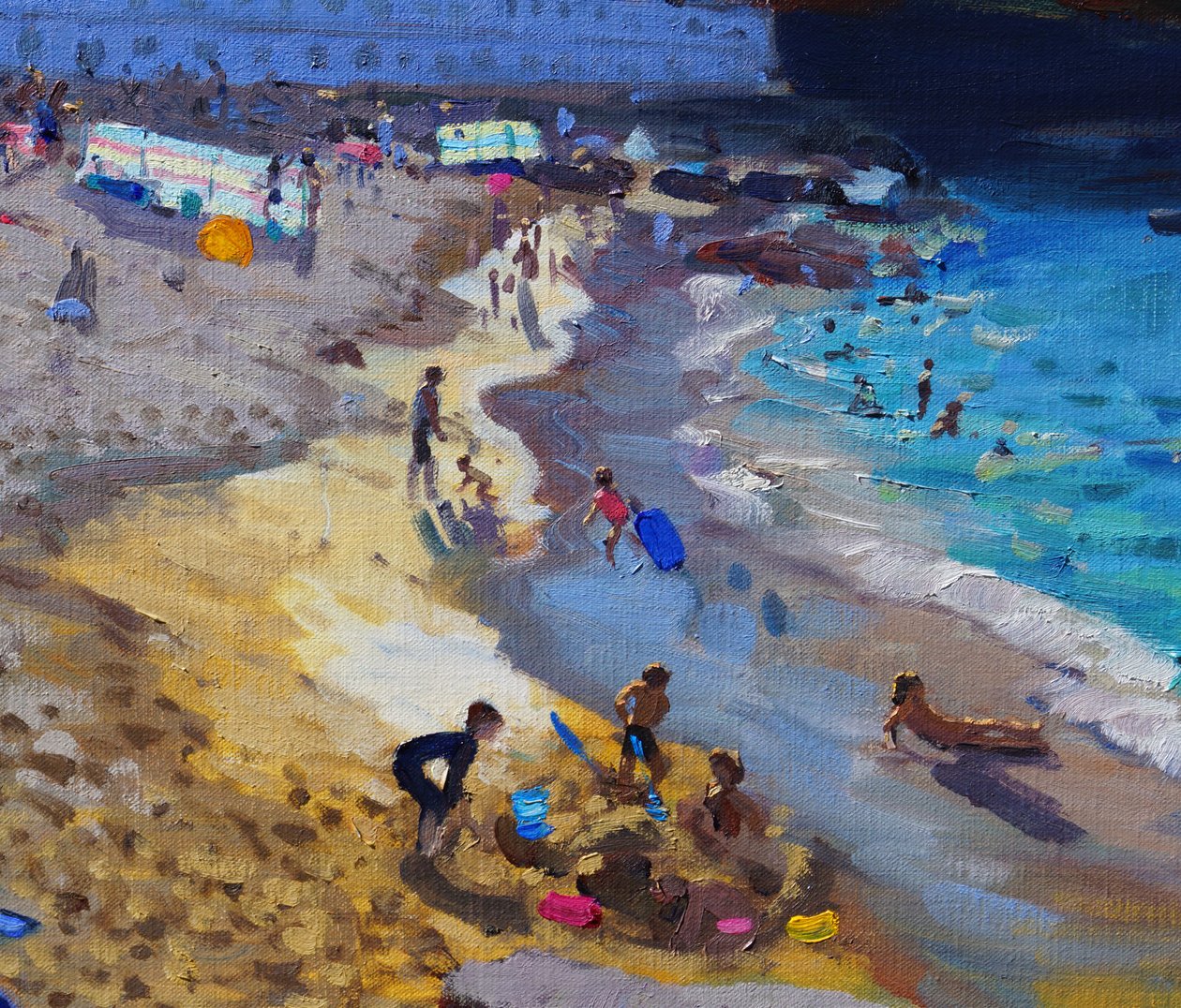 Detal z widokiem na plażę Porthmeor, St Ives, 2015, autorstwa Andrew Macara