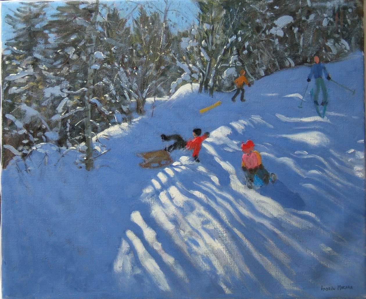 Spadając z sań, Morzine autorstwa Andrew Macara