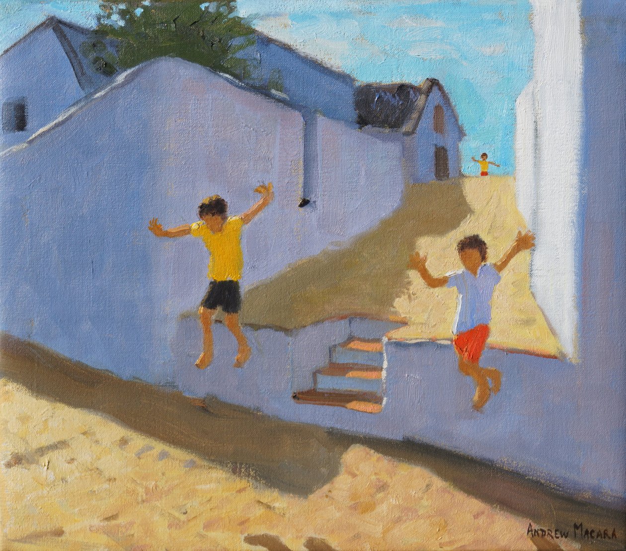 Skoki ze ściany, Mykonos, 2015 , autorstwa Andrew Macara