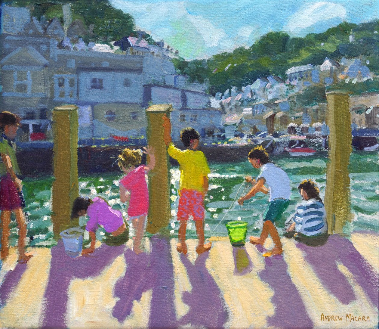 Wędkarstwo na nabrzeżu, Looe, 2015, autorstwa Andrew Macara