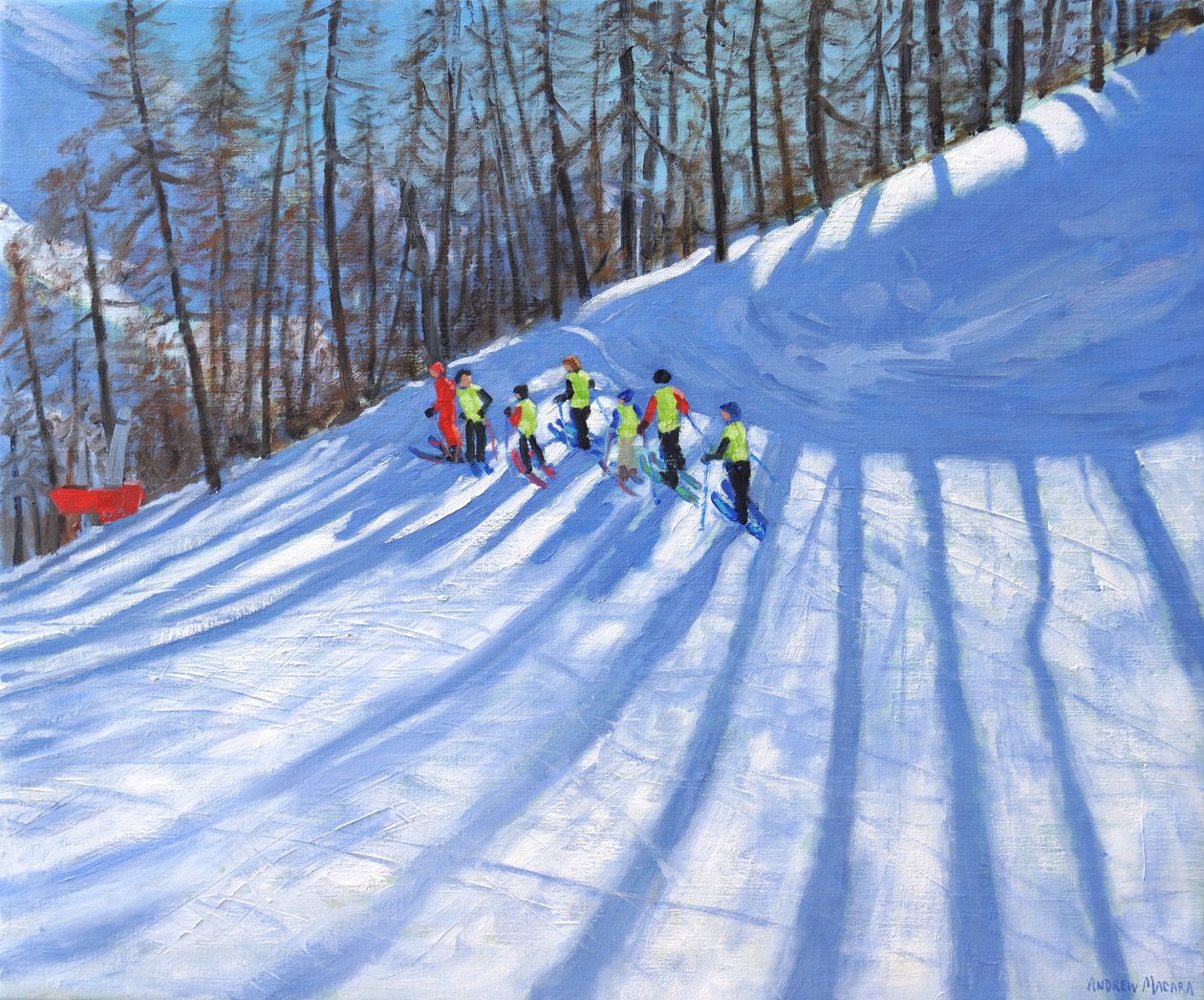 Lekcja narciarska,Tignes,Francja, autorstwa Andrew Macara