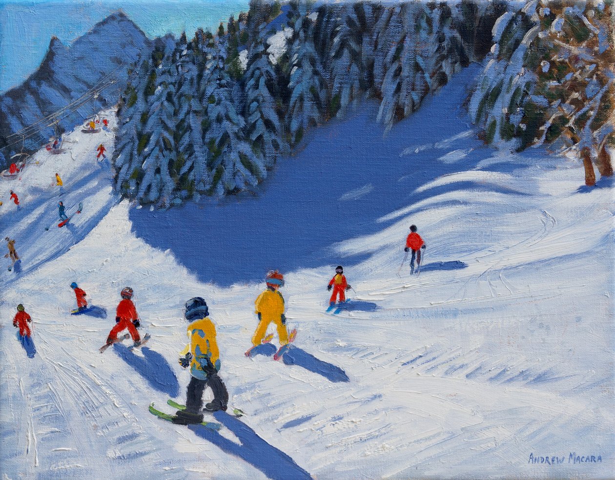 Szkoła narciarska, Morzine, 2015, autorstwa Andrew Macara