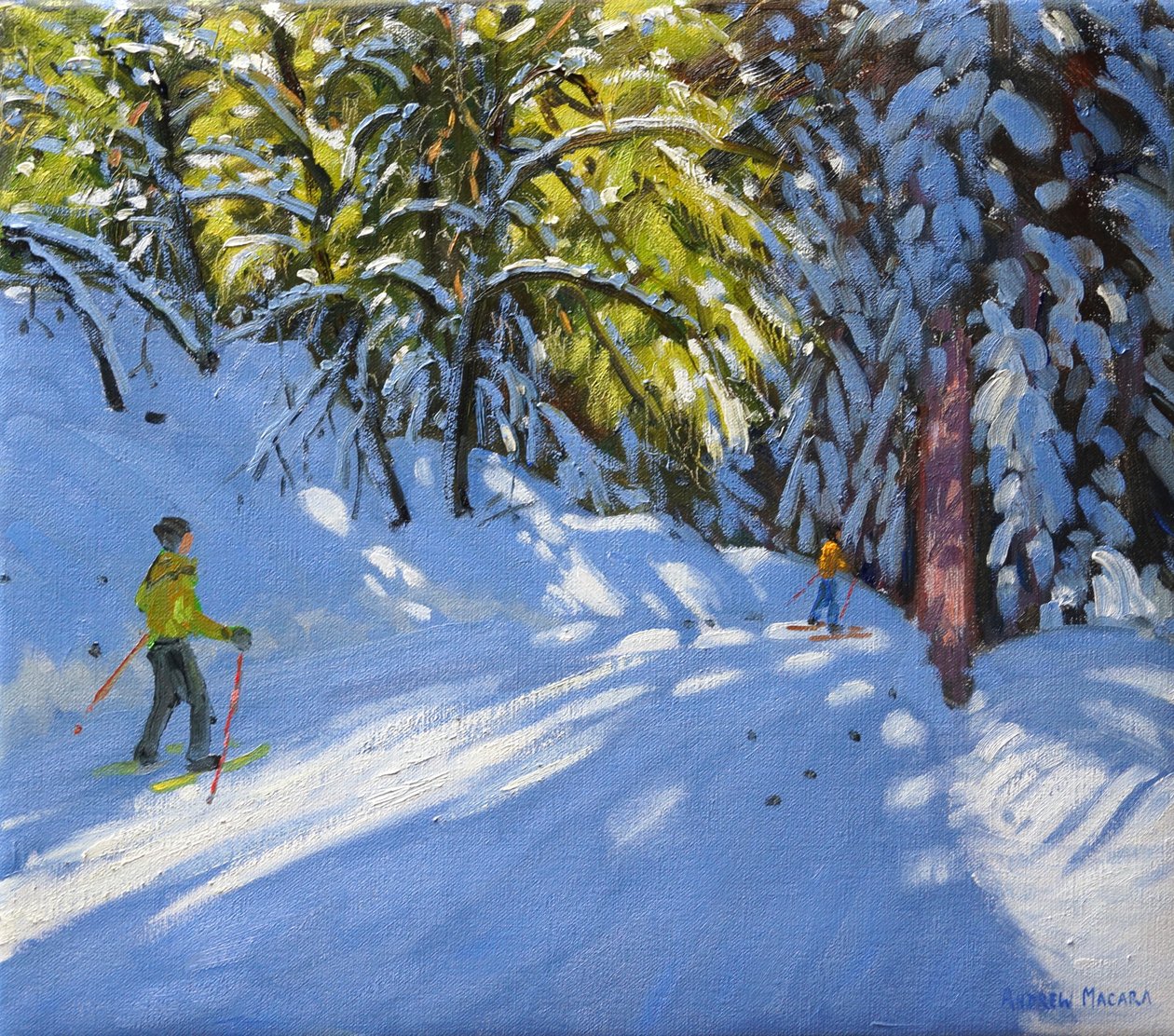 Na nartach przez lasy, La Clusaz, 2012 autorstwa Andrew Macara