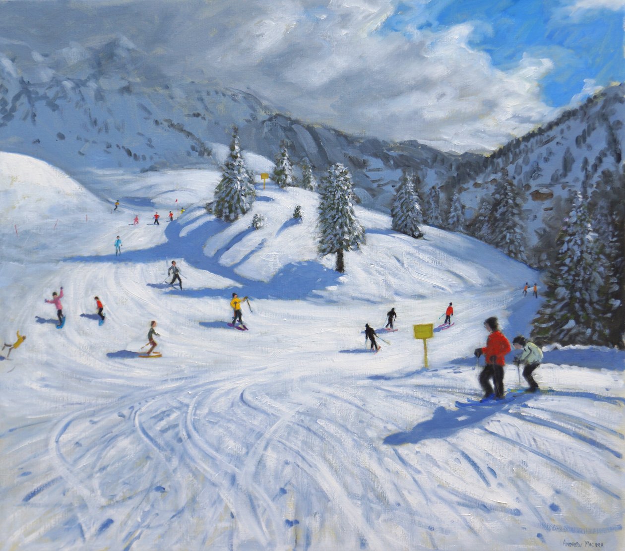Narciarstwo, Kitzbhuel, 2014 r, autorstwa Andrew Macara