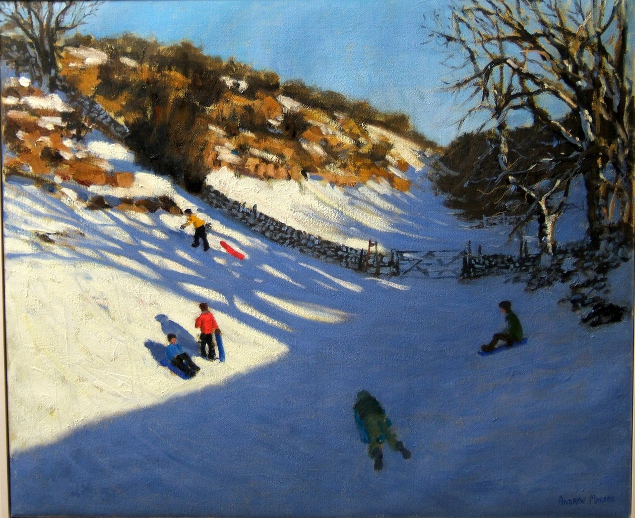 Śnieg w dolinie, niedaleko Monyash, Derbyshire autorstwa Andrew Macara