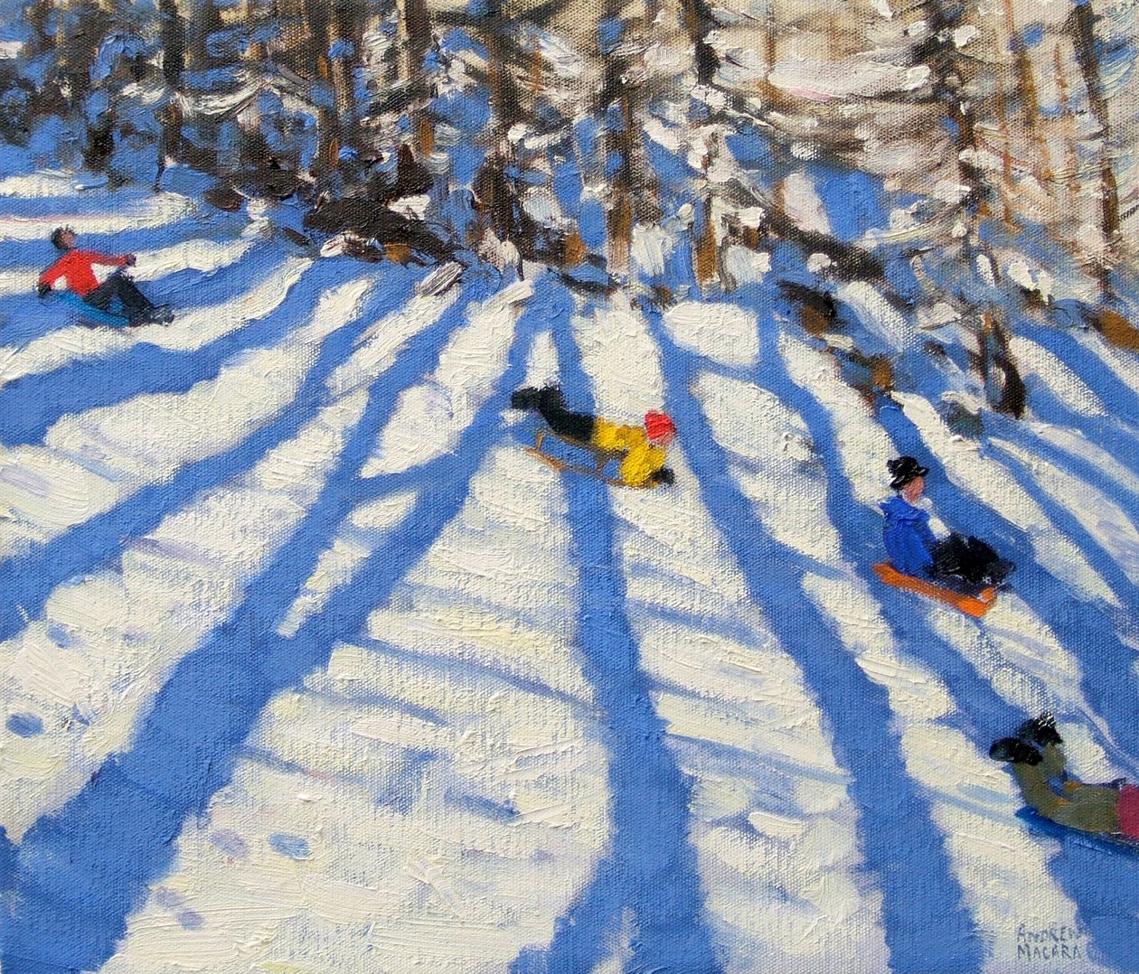 Cienie drzew, Morzine autorstwa Andrew Macara