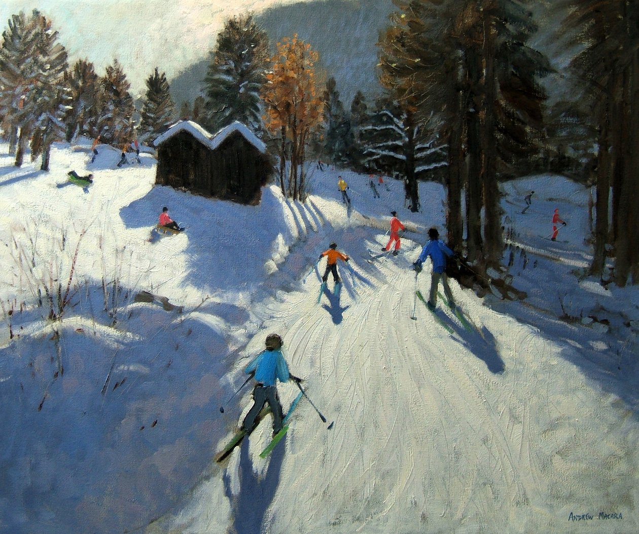 Dwie chaty górskie, Pleney, Morzine autorstwa Andrew Macara