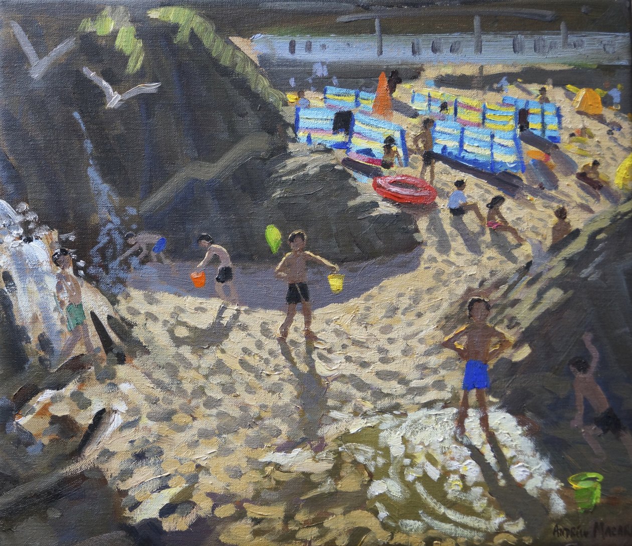 Wodospad, plaża Porthmeor, St Ives, autorstwa Andrew Macara