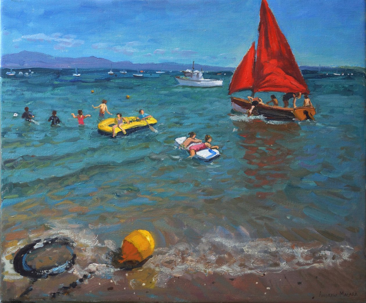 Żółta Boja i Czerwone Żagle, Abersoch autorstwa Andrew Macara