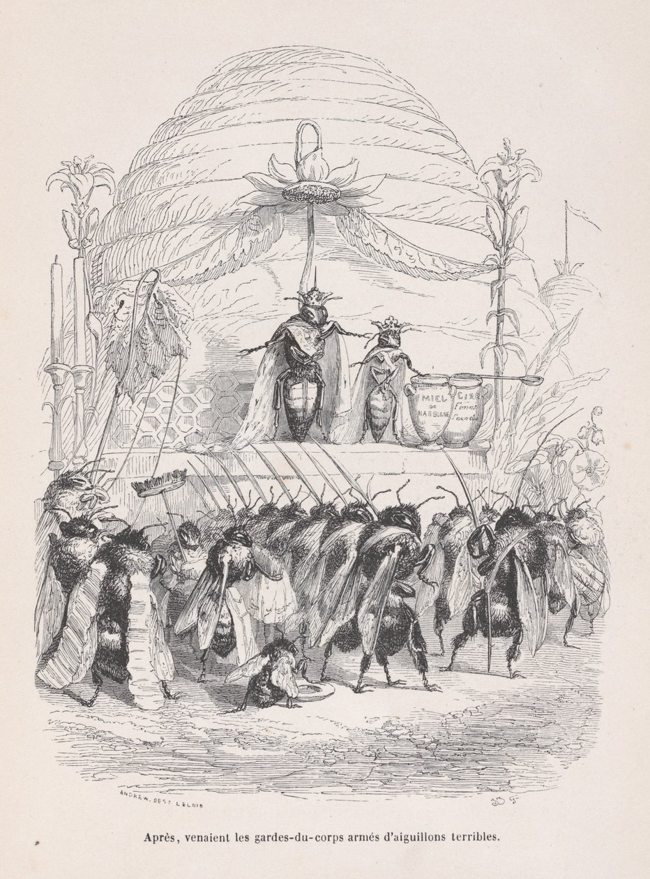 Następnie wszedło ciało strażników uzbrojonych w straszliwe użądlenia ze Scen z P..., ok. godz. 1837-47. autorstwa Andrew Best Leloir