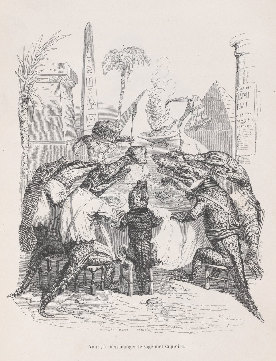 Przyjaciele, mądry chwałę kładzie w dobrym jedzeniu ze Scen z Prywatnych...,ok. 1837-47. autorstwa Andrew Best Leloir