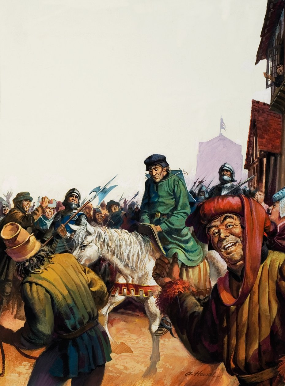 Król Henryk VI w drodze do Tower (gwasz na papierze) autorstwa Andrew Howat