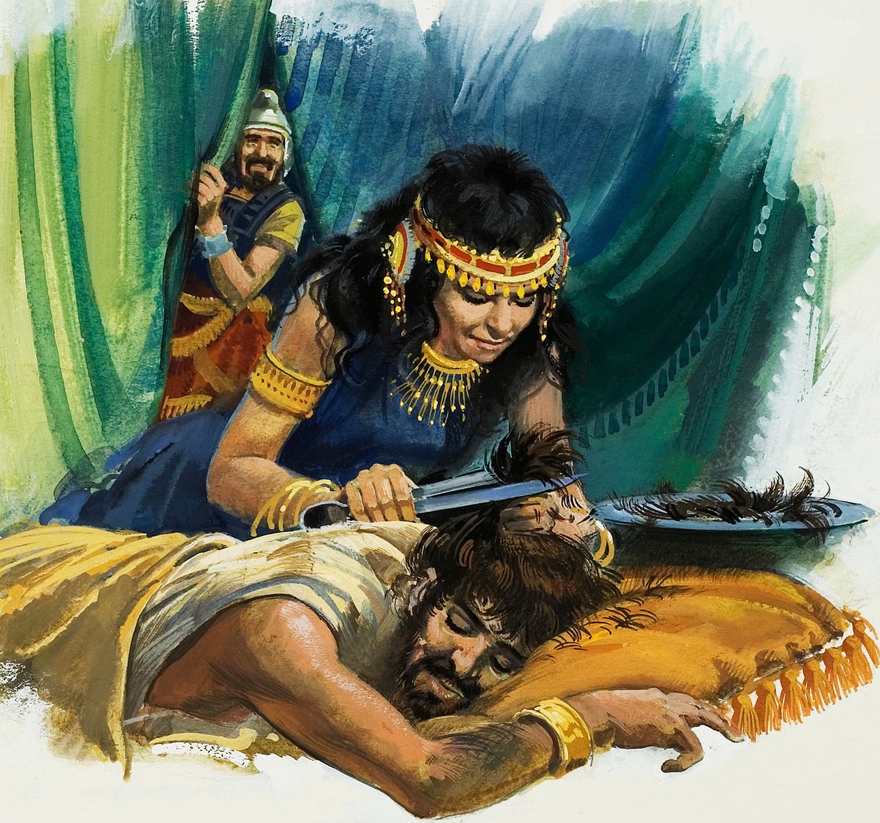 Samson i Delilah (gwasz na papierze) autorstwa Andrew Howat