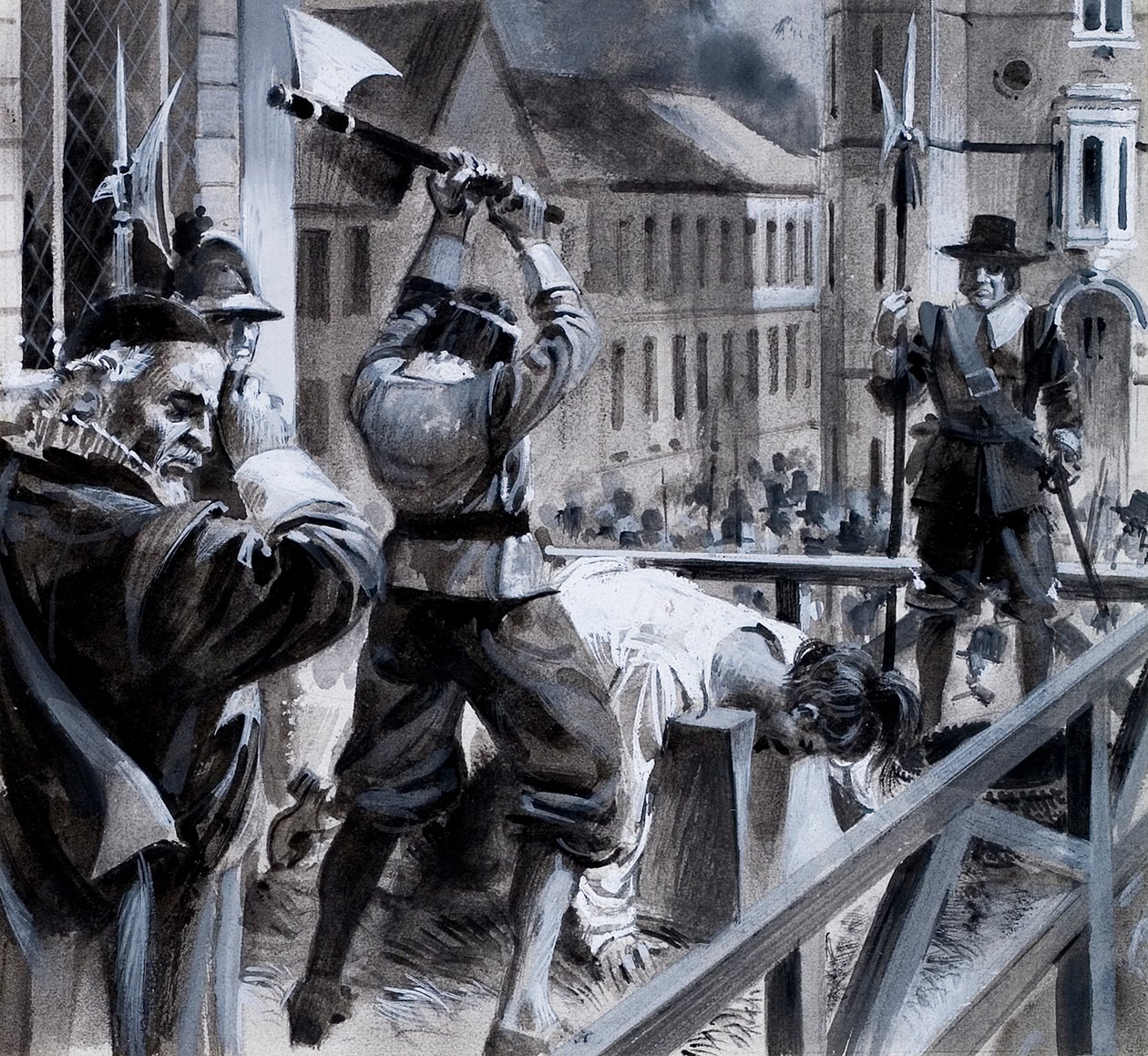 Egzekucja króla Karola I w Whitehall, 30 stycznia 1649 r. autorstwa Andrew Howat
