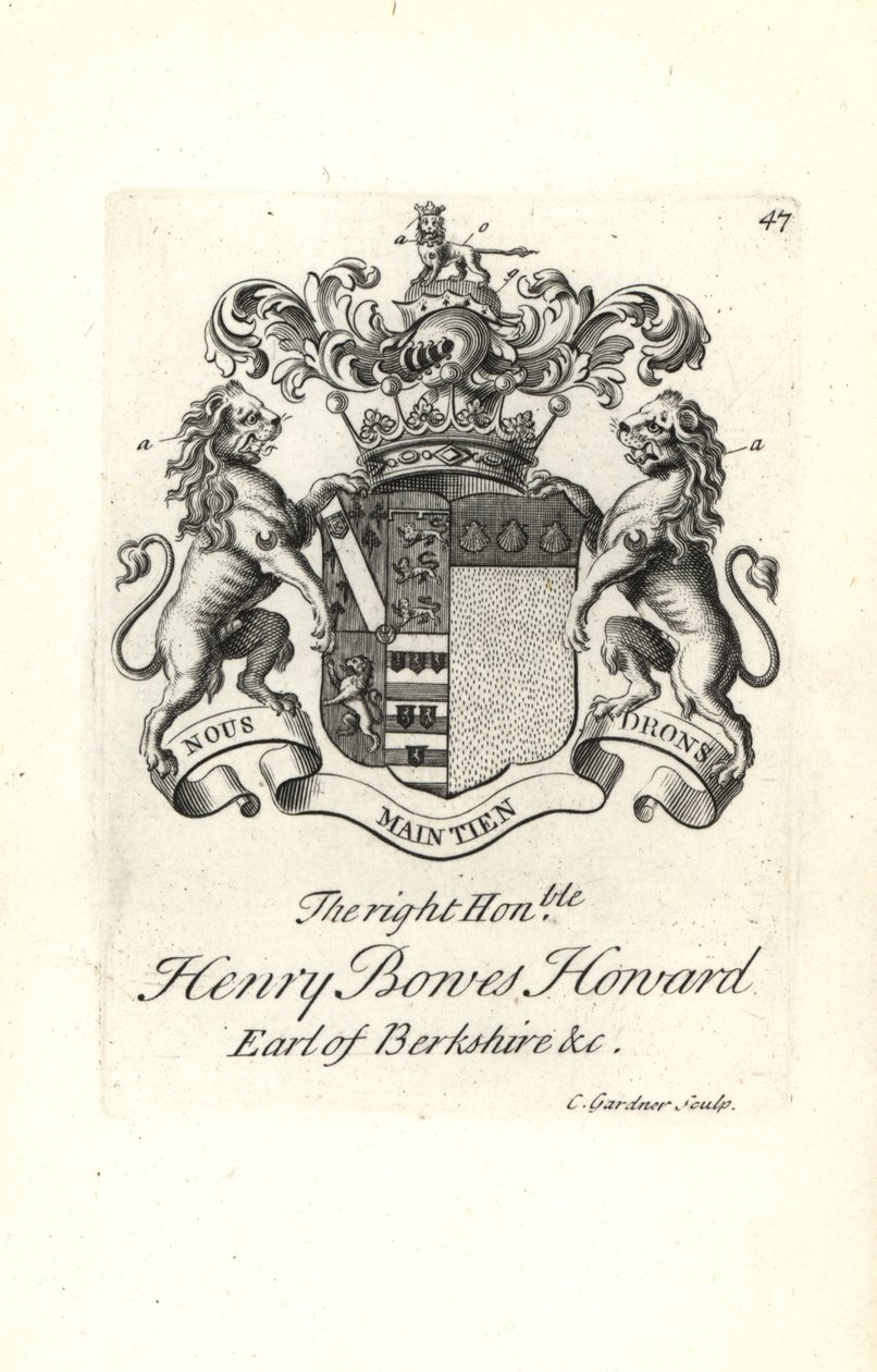Herb i herb prawa honorowego Henry Bowes Howard autorstwa Andrew Johnston