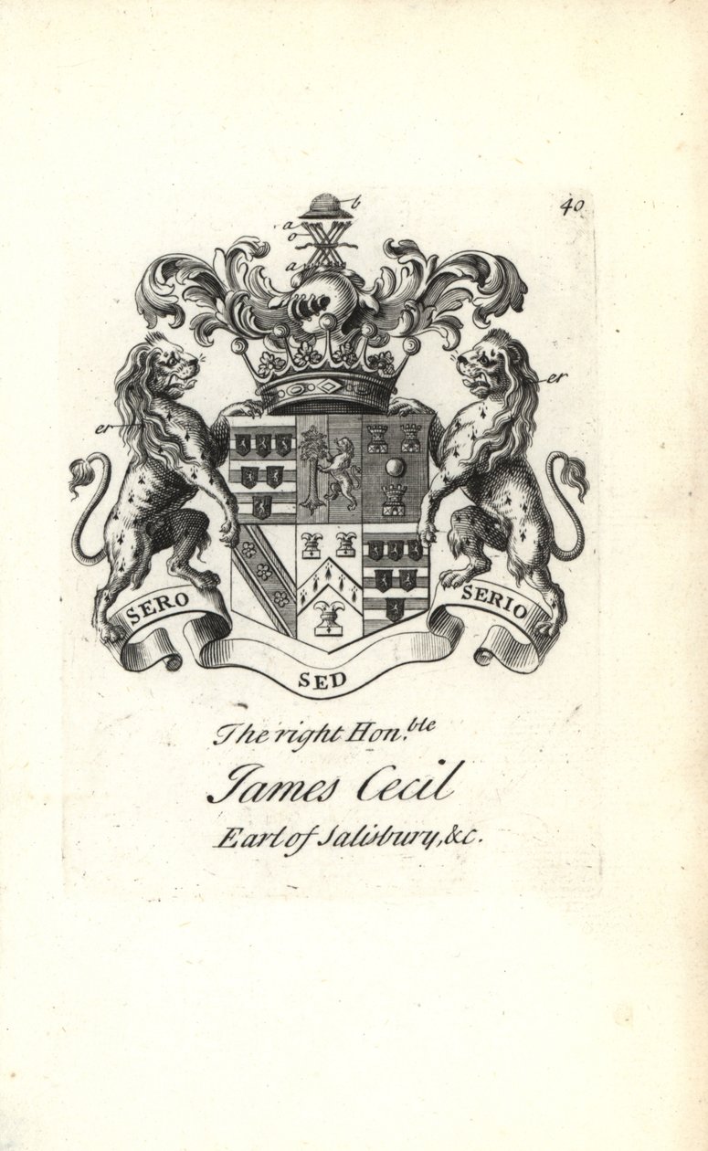 Herb i herb prawego szanownego Jamesa Cecila, 5. hrabia Salisbury autorstwa Andrew Johnston