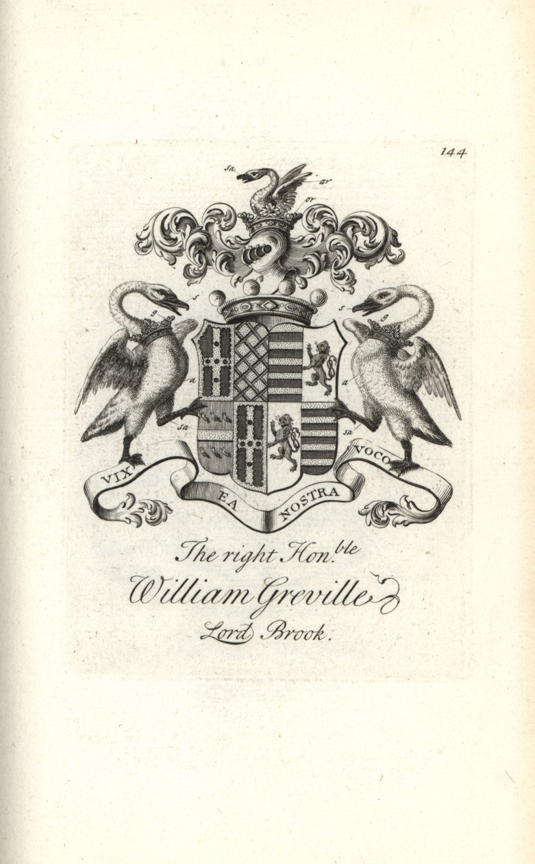 Herb i herb prawego szanownego Williama Greville, 7. Baron Brooke autorstwa Andrew Johnston