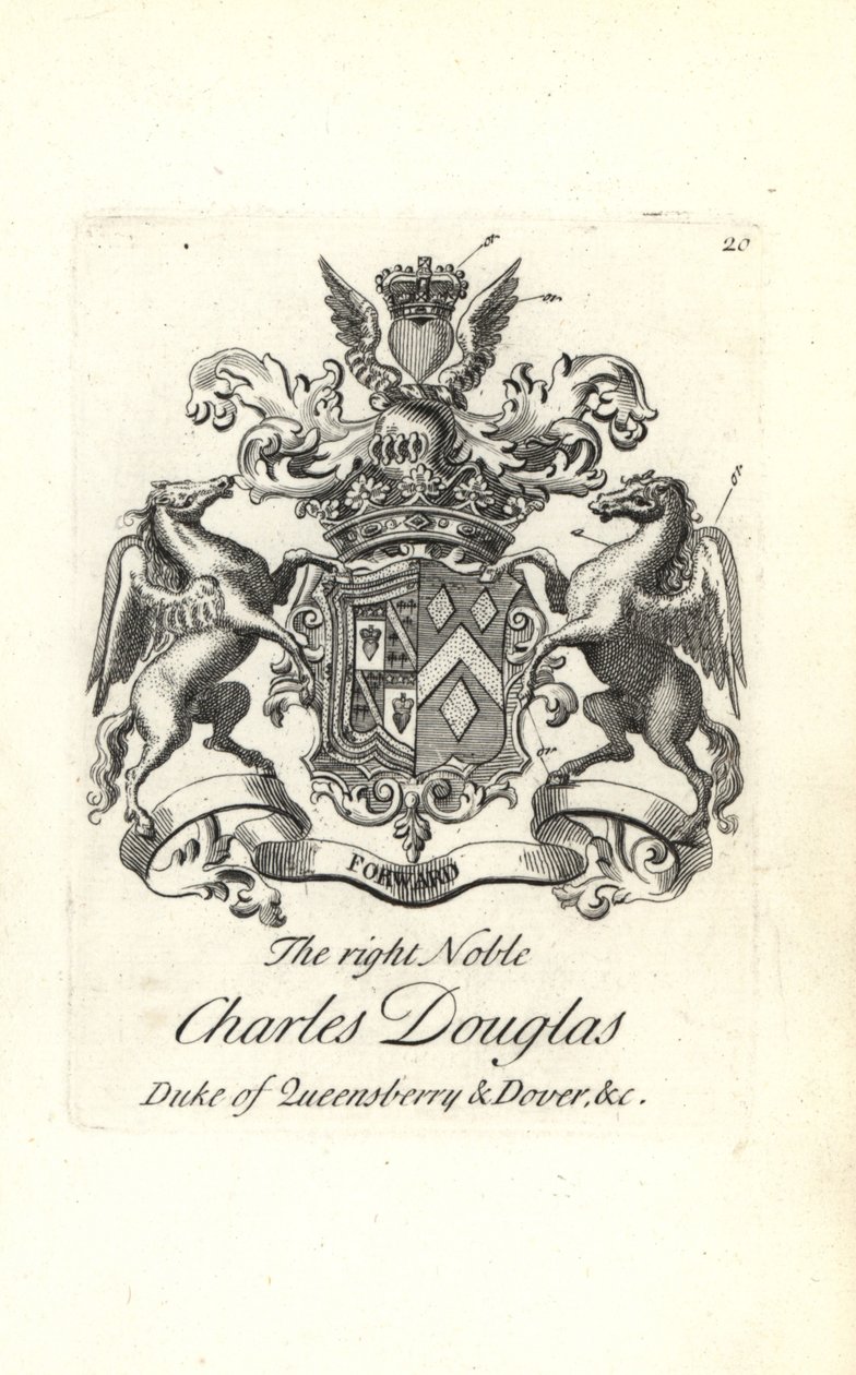 Herb i herb prawego szlachcica Charlesa Douglasa, 3. księcia Queensberry i Dover autorstwa Andrew Johnston